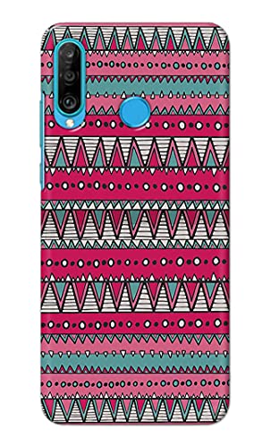 Image of Printed Hard Back Cover Case for Huawei P30 Lite | Huawei Nova 4e Back Cover (Geometric Vintage Pattern) -1803