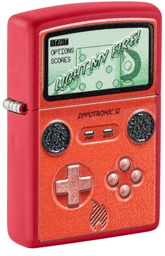 Zippo Sturmfeuerzeug - Retro, Red Matte, Texture Print - Nachfüllbar - Wiederverwendbar - Windfestes Design - Geschenkbox - Made...