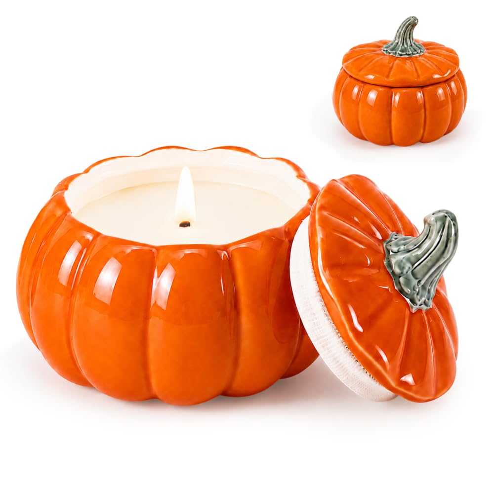 Pumpkin Spice Candle, Pumpkin Shaped Candle for Halloween Autumn Decoration