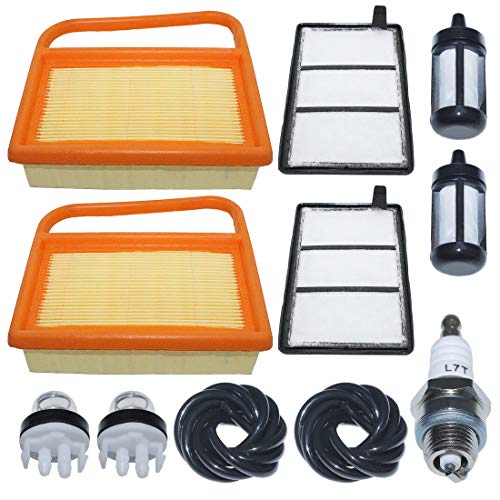 AUMEL Nettoyeur de préfiltre à air avec kit de Bougie d'allumage pour Conduite de Filtre à Carburant pour Tondeuse à Gazon Stihl TS410 TS420 Remplacer 4238-140-1800 4238 140 4401 42381410300B Cover