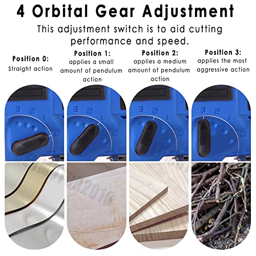 Yiyai 21V Cordless Jigsaw Tool with 4-Position Orbital Action, 45° Bevel Cutting, 10pcs Blades & Lock-On Switch, 2.0 Ah Battery & Charger, Ideal for Wood, Metal & Plastic 6 Yiyai 21V Cordless Jigsaw Tool with 4-Position Orbital Action, 45° Bevel Cutting, 10pcs Blades & Lock-On Switch, 2.0 Ah Battery & Charger, Ideal for Wood, Metal & Plastic - Image 6