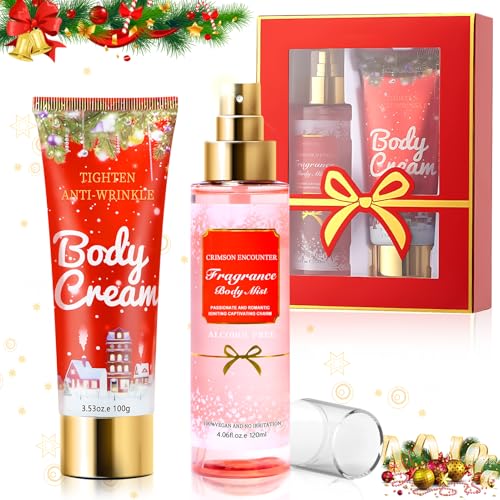 WEILAOK Crema Corporal Hidratante, Body Milk, Loción Corporal Reafirmante, Body Lotion, Crema Hidratante Corporal para Regalar Navidad Mujeres, Set Regalo Mujer