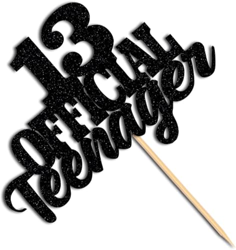 Miniatura 3 de Decoración oficial para tartas de 13 años para adolescentes, con purpurina para cumpleaños de 13 años, suministros para fiesta de cumpleaños de 13