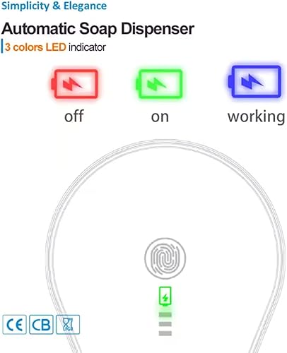 Miniatura 5 de Dispensador automático de jabón espumoso, espuma ajustable de 3 niveles, dispensador de montaje en pared, recargable por USB, 11.8 onzas,