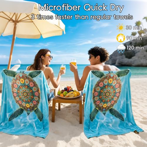 Toalla de Playa Microfibra Suave Turtle Beach Large Boho para Adultos Playa/Yoga miniatura 5