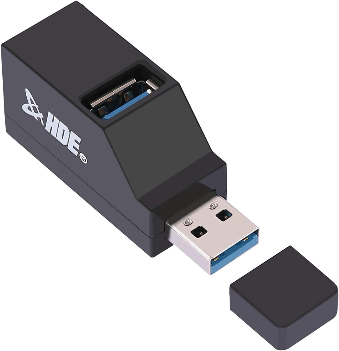 HDE Mini 3.0 USB Hub 3 Port Splitter for Data Transfer Compatible with PC, Mac, Laptop