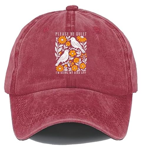 Please Be Quiet I'm Using My Bird App Hat Red