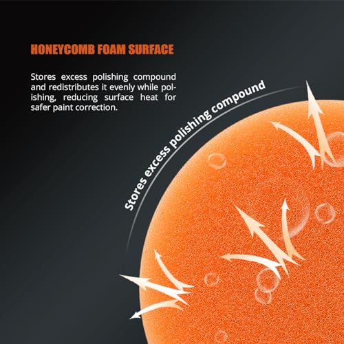 Image of SPTA PRO Orange Heavy-Cut Mini Polishing Foam Pad, 10Pcs 1.3inch /32mm Sponge Polishing Buffing Pads, Car Foam Detail Polishing Pad Kit for Car Detail Polishing, Small Area Polishing -FF101-10
