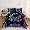 HOSIMA Butterfly Comforter Set - 3Piece with 2 Pillowcases,Black Comforter Queen Size,Boho Mandala Bedding Set for Girls Room Decor. #2