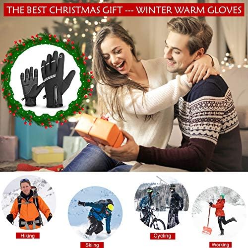 LuTuo Winter Cycling Gloves Running Gloves Windproof Fleece Thermal Lining Sports Gloves with Touch Screen Anti-slip Function - for Cycling Skiing Driving Men & Women
