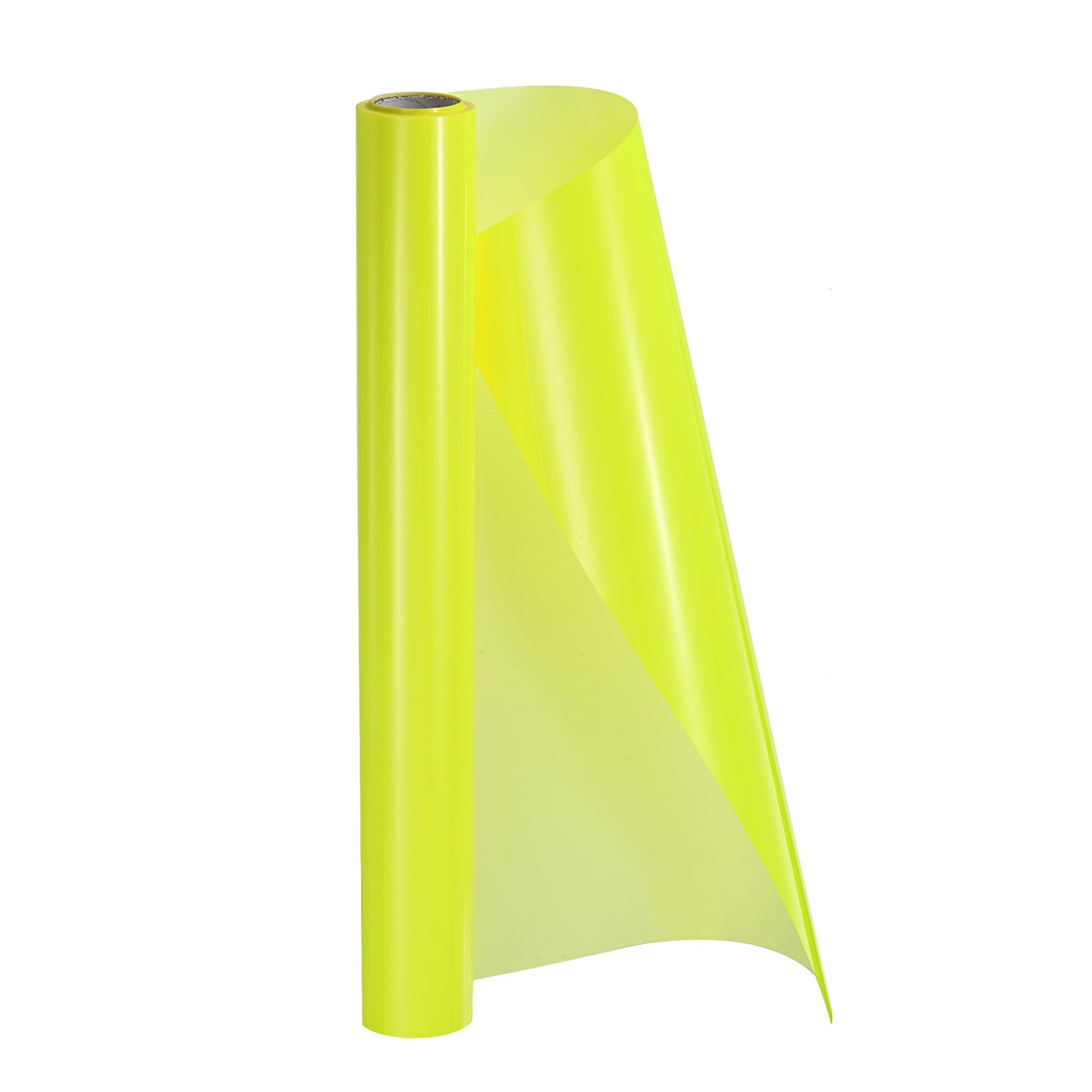 sourcing map HTV Heat Transfer Vinyl 12" x 8.5ft Roll PU Fluorescent Yellow Iron on Vinyl for All Cutter Machine, Easy to Cut & Weed