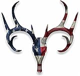 Buck Skull American Flag Whitetail Deer Hunting Sticker Decal (5' Two Pack)