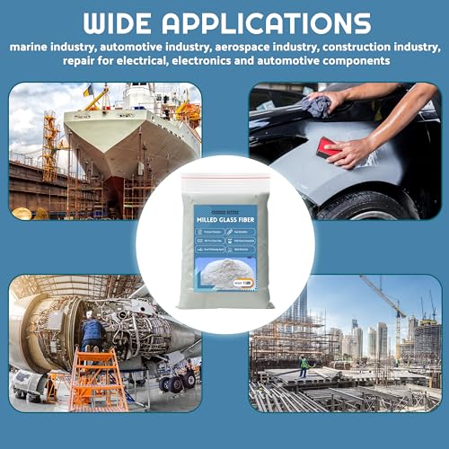 Image of Milled Fiberglass 1 LBS - Epoxy Thickener - Fiberglass Resin Filler Material for Epoxy, Vinyl Ester, and Polyester Resin Systems - Add to Fumed Silica Thickener for Repairing Holes, Cracks and Tears