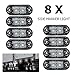 Feux de position latéraux de voiture Riloer, 8 pièces 12 V / 24 V LED lampes d'avertissement universelles pour camion, remorque, fourgonnette, caravane, camion, blanc