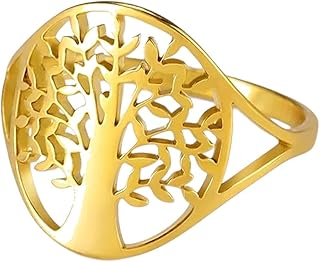 New 2026 Tree Of Life Finger Ring Stainless Steel Tree Symbol Silver Color Ring For Women Men New In Jewelry Couple Wedding Gift Perfect For Gift For Special Occasions