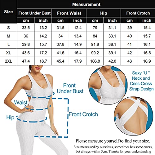 Coorun Women Slimming Bodycon Rompers Playsuit Workout Sleeveless Bandage Fitness Sports Gym Jumpsuit White L #TOP5