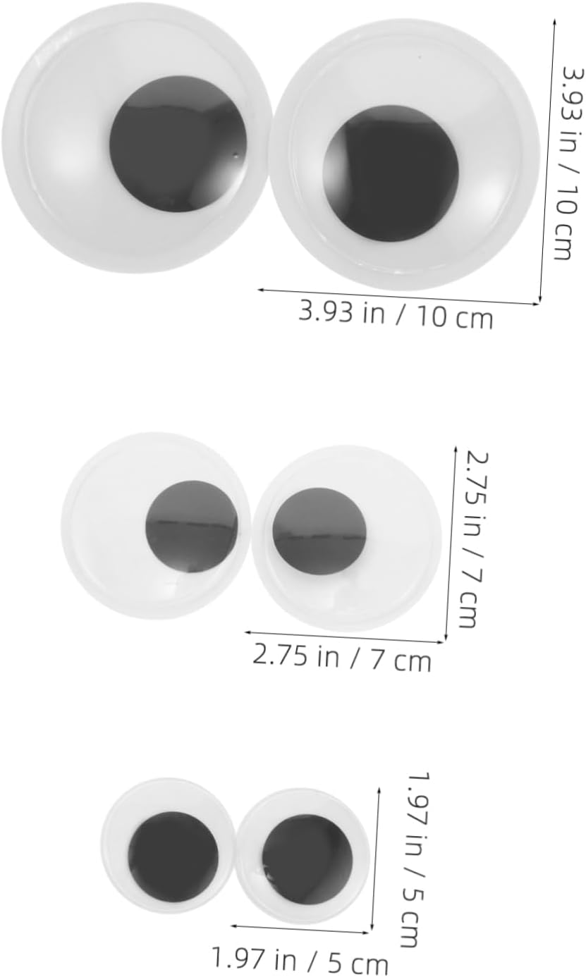 Gadpiparty 8pcs Creative Wiggle Eyes Stickers Large Plastic Googly Eyes for DIY Crafts Fridge Home Decor