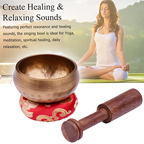 Baugger Sino tibetano,Conjunto de tigela de canto tibetano com tigela de som de metal artesanal de 8