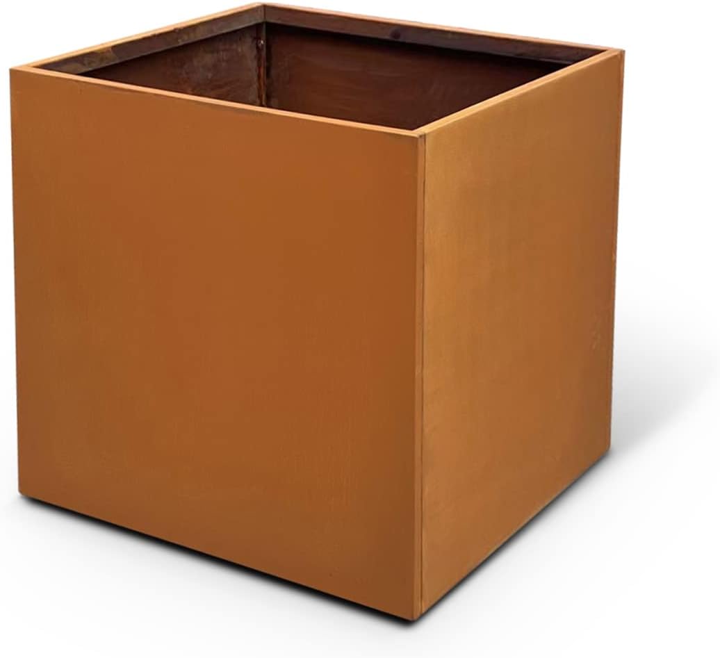 GZLVSOW Corten Steel Planter Heavy Duty Rustic Metal Planter Modern