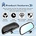 LTDCVTR Blind Spot Mirrors for Trucks and Cars, Rectangle Rear View HD Glass Wide Angle Mirror 360° Large Convex Rearview Exterior Mirror Accessories for Cars SUV Trucks and RVs(Black) 1Pcs