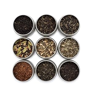 Golden Moon Tea Variety Pack – 9 Loose Leaf Tea Sampler – Organic Black, Green, White, and Herbal Teas Gift Set