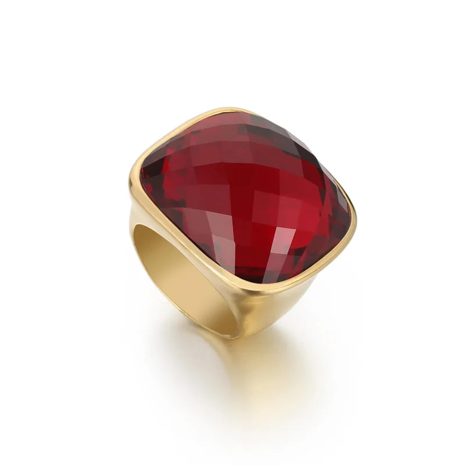 Ring Ringe Damen Bijouterie Herren Goldfarbene Ringe Für Frauen Bunte Quadratische Glasringe Für Frauen Elegante Eheringe Knöchel-Partyschmuck