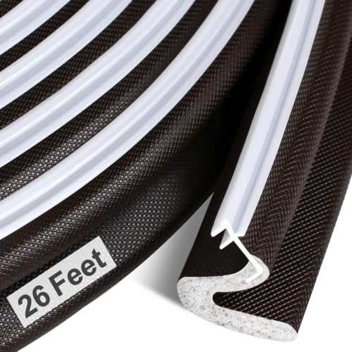 Image of Litaibai 26 ft Kerf Weather Stripping Door Seal for Exterior Doors, Brown | Push-In Kerf Seal for Grooved Frames, Not Self-Adhesive, Fits 1 /4-1 /2 in Door Gaps, Helps Reduce Drafts and Energy Loss