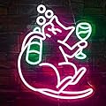 NOSUN Cat Beer Neon Sign Funny Bar Neon Signs for Wall Decor with Dimmable Cat Neon Sign Beer Led Sign Pink Animal Bar Light Up Signs for Bedroom Men Cave Home Bar Cat Birthday Party Home Bar Decor