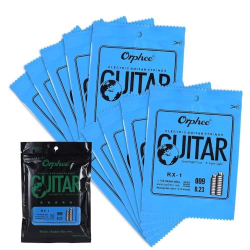 Cuerda de Repuesto RX-1 para Guitarra eléctrica, Primera Cuerda E (0,009), Paquete de 10, aleación de...