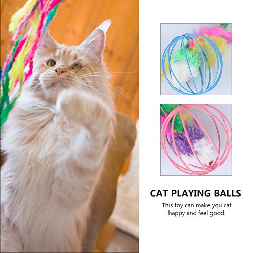 Balacoo 5 peças de brinquedos de pelúcia para gatos, brinquedo de brinquedo de brinquedo de gato fal