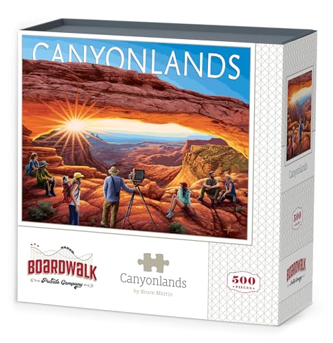 Rompecabezas Boardwalk Puzzle Company, Canyonlands, 500 piezas, Parque Nacional, Arte exclusivo de Bruce Martin, Piezas de ajuste preciso, para adultos miniatura 1