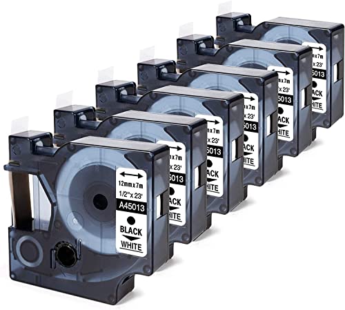Anycolor 45013 Label Tape Replace for Dymo D1 Label Tape a45013 S0720530 | Black on White 12mm for LabelManager 160 280 420P 210D 360D PnP COLORPOP Label Maker 12 In x 23 Ft 4 Pack product thumbnail 8