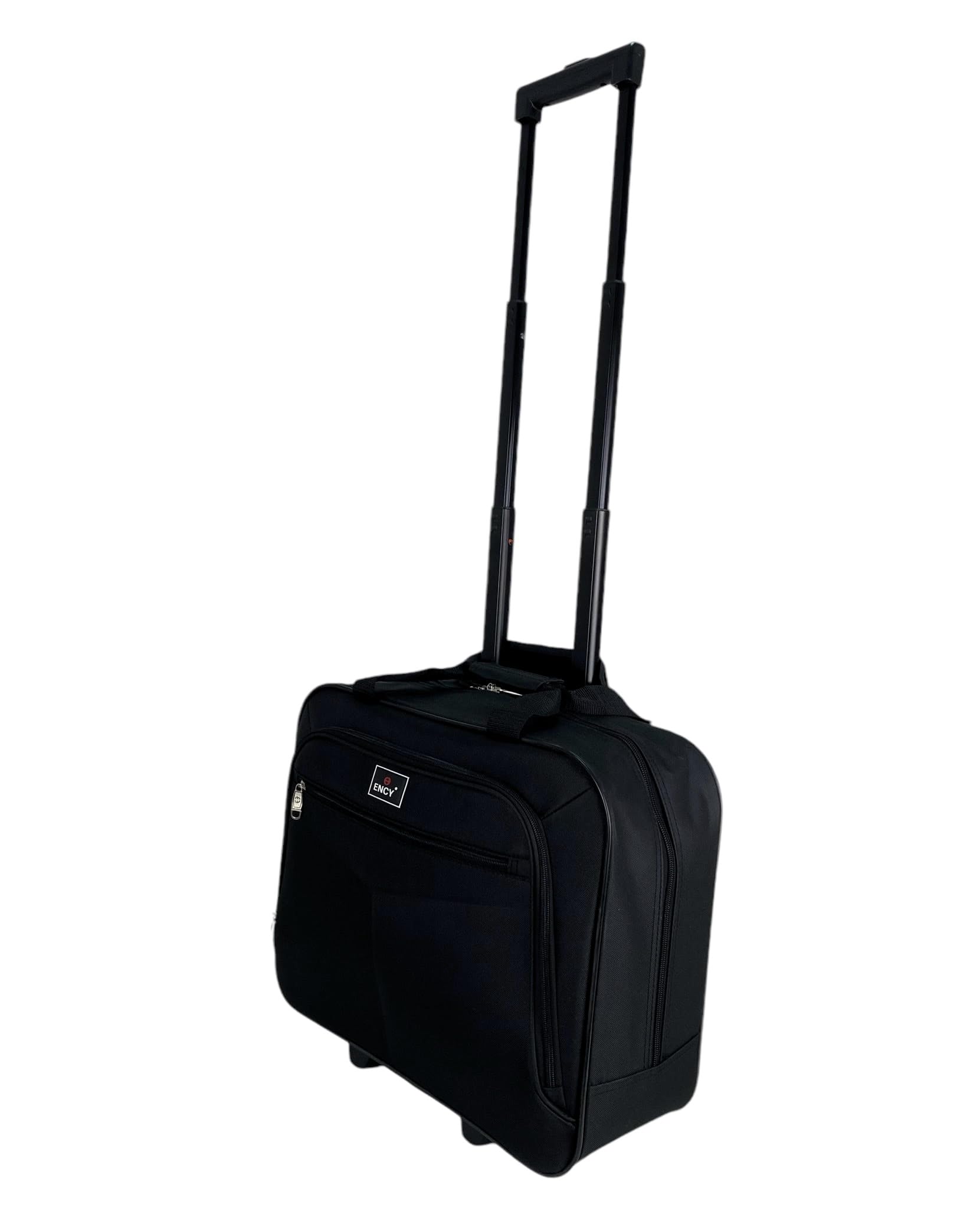 Maletin Maleta Trolley Equipaje de Mano con 4 Compartimiento, Comercial, piloto, Medico, Cabina (Negro)