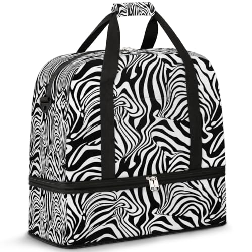 Bolsa de deporte y viaje de cebra 47L: equipaje de mano plegable unisex