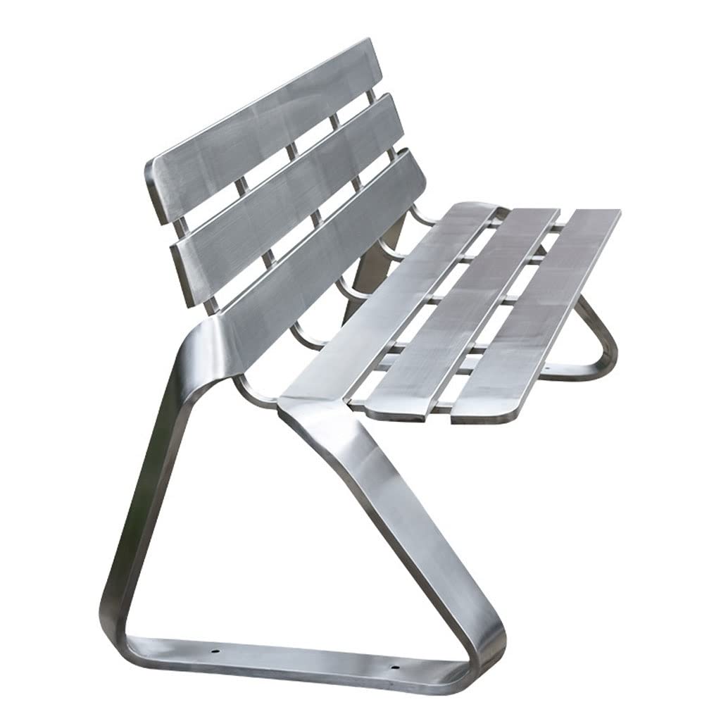 Banco de Jardín Asiento de Parque al Aire Libre Simple y Creativo, Banco Ocio Acero Inoxidable, Descanso for Centro Comercial, Metal, Silla Playa