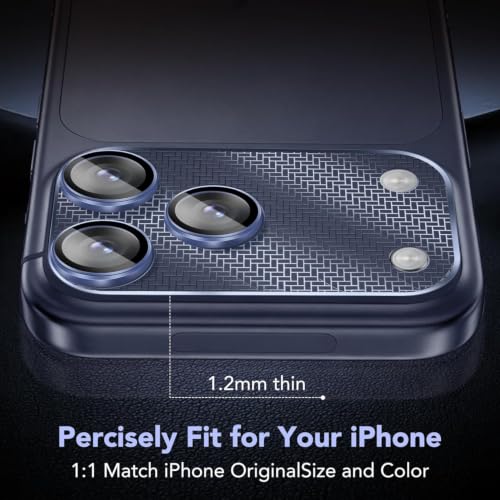 Image of Camera Lens Protector Combo for iPhone 17 Pro Blue HD Clear 9H Tempered Glass Heavy Duty Camera Protector Scratch Resistant Camera Armor Ring Case Friendly Waterproof Camera Guard