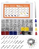 Filluck 944Pcs Pin Connector Kit,Car Electrical Wire Connectors Terminal Pins,21Type Non-Insulated Plug 1/1.5/1.8/2.2/2.8/3.5mm,Removal Male Female Crimp Pins,Large Quantity&Easy Store