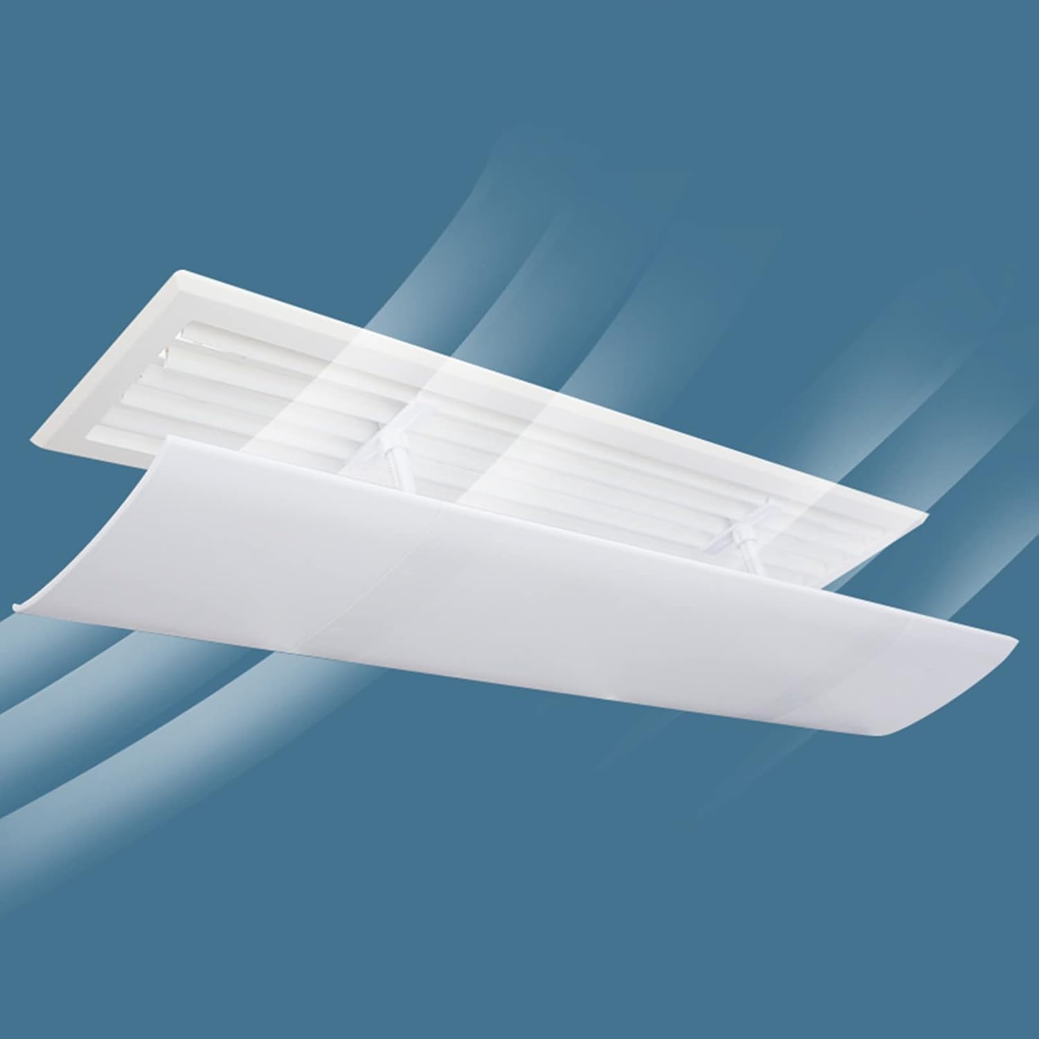 Adjustable Air Vent Deflector for Air Conditioning, Direct Blow Wind Diverter, Ceiling & Side Wall Air Circulation Baffle, Improve Comfort & Ventilation Length 74CM