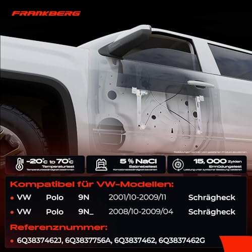 Frankberg Fensterheber Vorne Rechts Kompatibel mit Polo 9N Schrägheck 2 3-Türer 2001-2009 6Q3837462