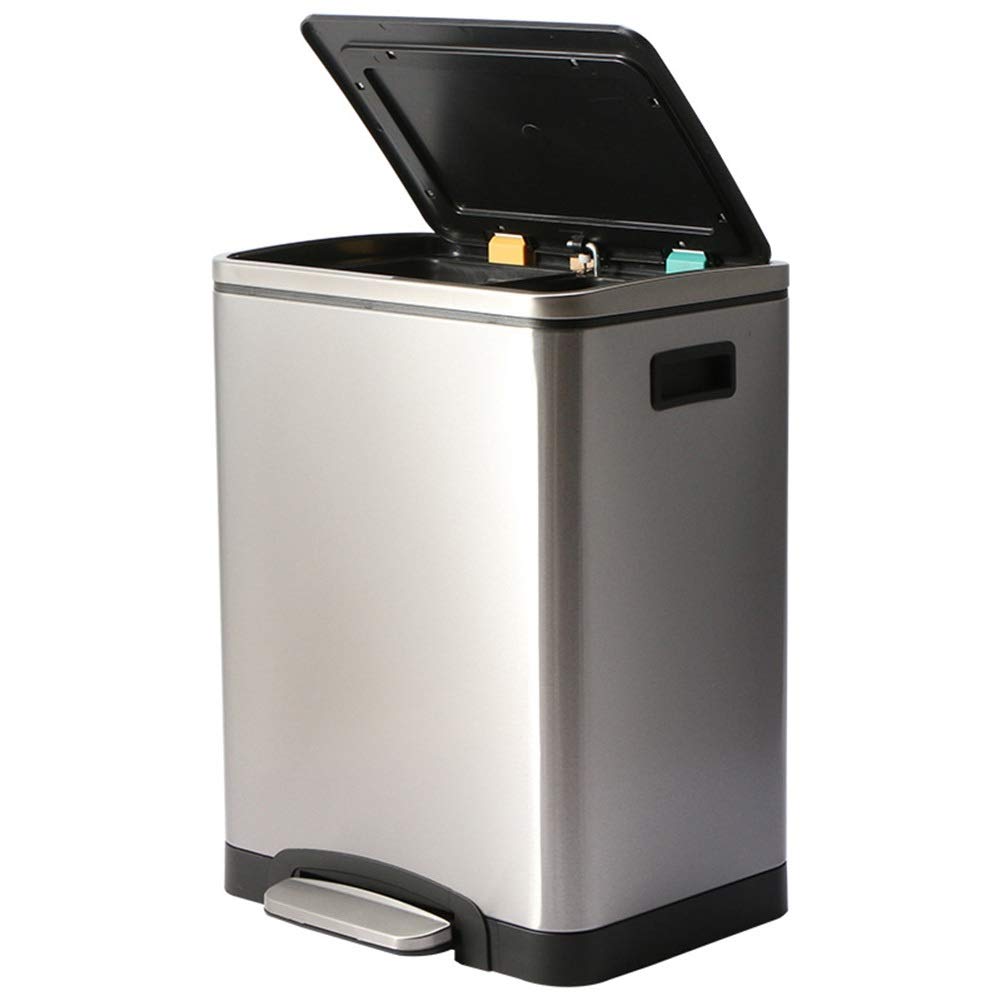 KARAT Mülleimer 2x30 Liter Anthrazit - Mülltrennsystem Mit Softclose Deckel