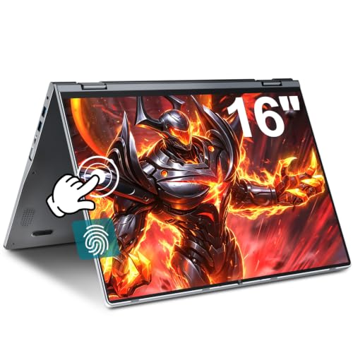 jumper Laptop 16 Zoll Touchscreen Laptop 16GB DDR5 640GB Storage 4-Core Fingerabdruckleser Tastatur mit Hintergrundbeleuchtung BT5.2 WiFi 6 53.2WH für Studenten Business