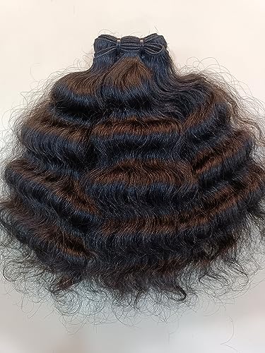 Raw Indian Curly Human Hair Extensions - Natural Black Curly Remy huma