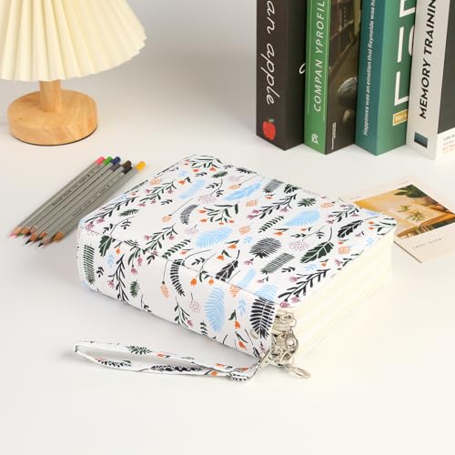 Image of Portable Colored 124 Slots Pencil case Organizer with Printing Pattern for Watercolor Pens or Markers, Pencil Case Organizer for Artist