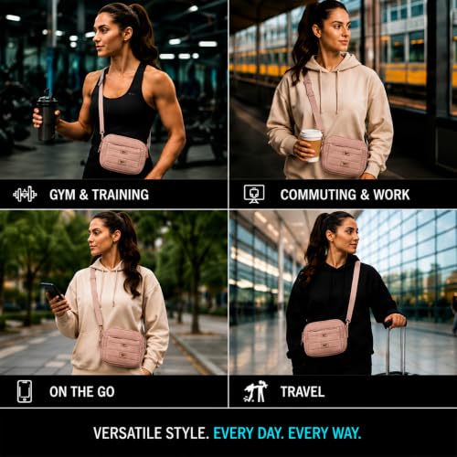 Image of Reebok Womens Crossbody Bags - Lightweight Sling Cell Phone Purse, Quilted Small Crossbody Bags Women