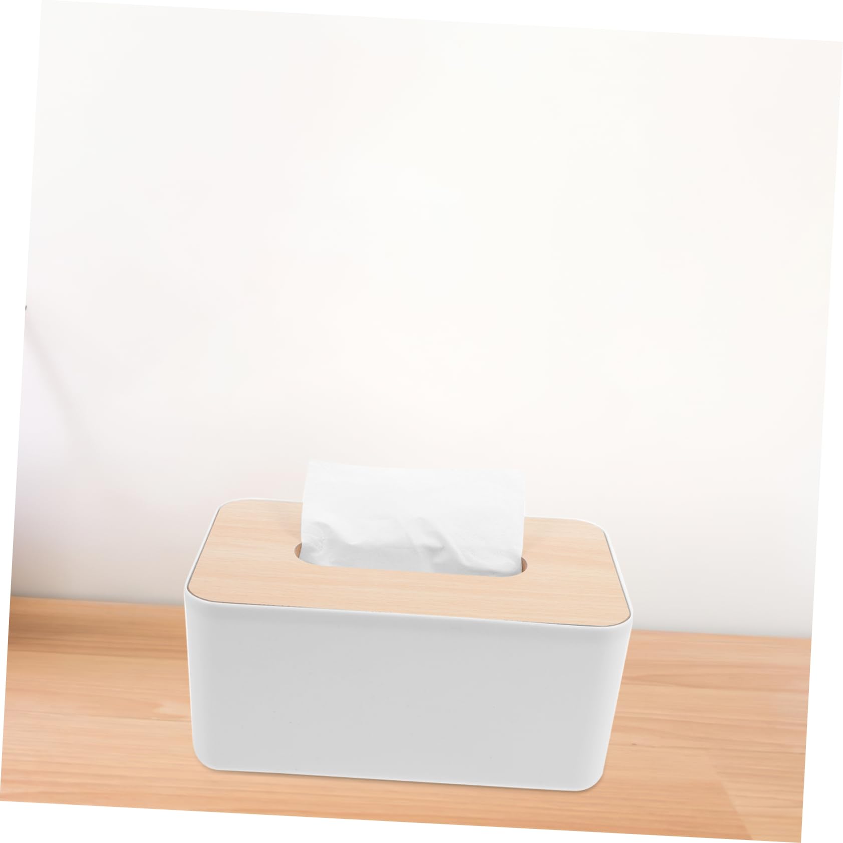 SOLUSTRE Simple Tissue Box Holder Rectangle Paper Towel Container Desktop Storage