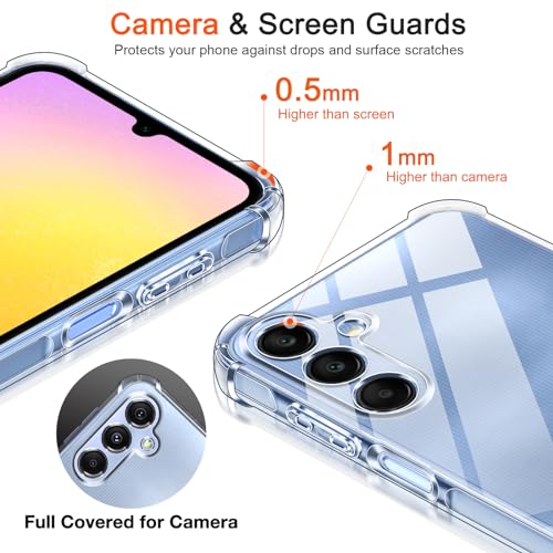 Image of Lustree Back Cover Transparent Case Compatible with Samsung Galaxy A25 5G | Clear + TPU Case with 4 Corner Air Cushion Protection & Camera Protection | Slim& Stylus Cover