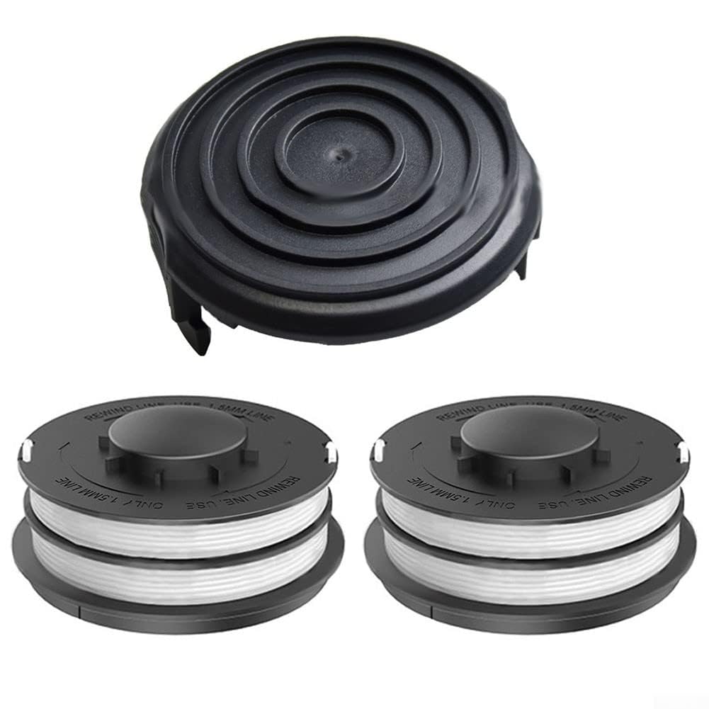 Daaxing 2PCS Trimmer Spool Line & 1PCS Spool Cover Fits For ALDI Gardenline GLR 450/1 450/2 450/3 450/4 450/5,GLT 453 454 455 45 Grass Trimmer King For Top Craft