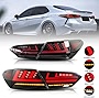 New Accessories for 2021 Toyota Camry Tail Light Assembly 2018 SE 2020 XSE 2019 Lexus Ver 2022 Clear V2 Led Brake Lights Taillight DRL Led Sequential Turn Signals Custom Replacement Back Rear Lamp (B)