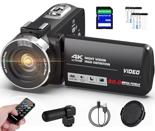 Peryoua Ultra 4K 80MP Camcorder Video Camera Vlogging Camera