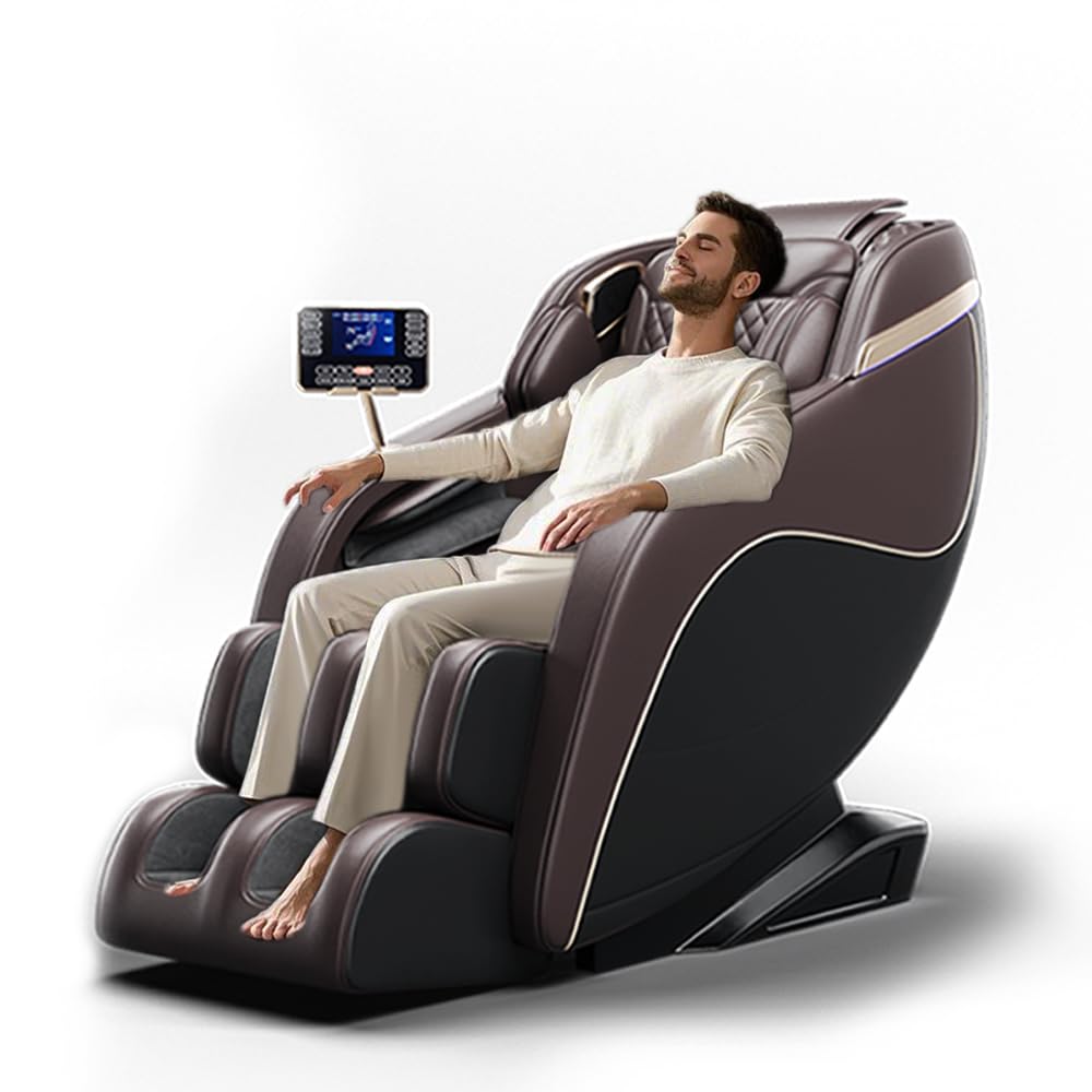 Massage Chair with SL Track Shiatsu Heated Back Calves Foot Rollers Built in Speakers Smart LCD Control Elevate